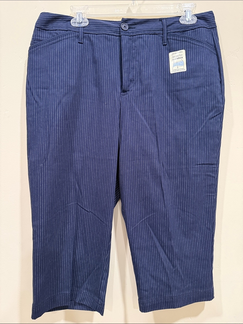 St. John's Bay Navy Pinstripe Capris